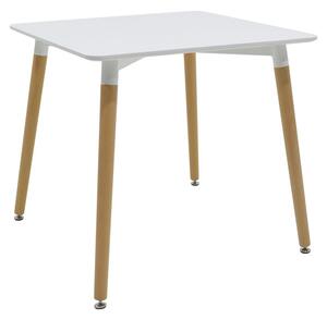 Трапезна маса NATALI MDF бял с масивни букови крака 80x80x76см