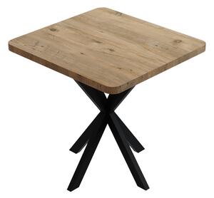 Маса трапезна PRESTONE дъб меламин-черен метал 70x70x75см