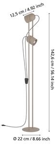 Eglo 44166 - Подова лампа TILSTON 2xE14/8W/230V бежова