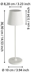 Eglo 75793 - LED димируема външна настолна лампа CABOZO LED/3,8W/5V 2000 mAh IP44 бяла