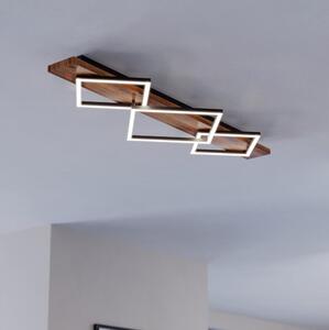 Eglo 901936 - LED таванно осветително тяло BOYA 2xLED/13W/230V + LED/16W черно/кафяво