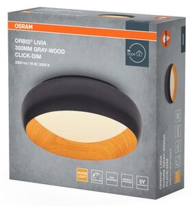 Osram-LED димируемо таванно осветително тяло ORBIS LIVIA LED/16W/230V Ø 30 см антрацит/кафяв