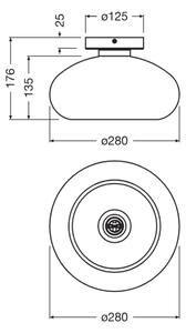 Osram - Таванно осветително тяло DECOR SMOKE 1xE27/12W/230V Ø 28 см черно/опушено сиво