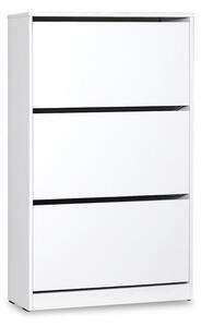 Шкаф за обувки за 18 чифта, Бял 73x26x119 см
