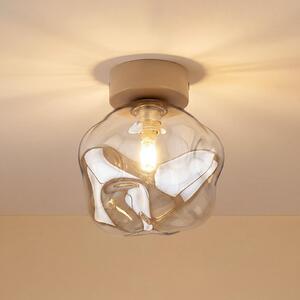 TK Lighting Таванна лампа „Лава“, пясъчен/конячен цвят, стъкло, Ø 15 см, G9, Затъмняване, Бежов, Дневна/трапезария, Стъкло, Модерен