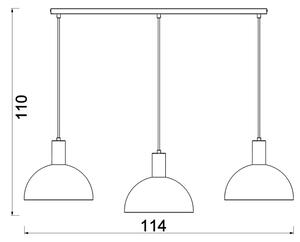 Полилей на кабел HANDA 3xE27/15W/230V кафяв
