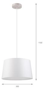 Висяща лампа с кабел AIDA 1xE27/60W/230V, Ø 35 см, дъб/бял