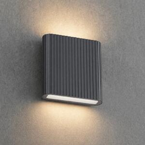 Lucande LED лампа за външна стена Raija, антрацит, височина 19 см, CCT, Сив, Алуминий, Модерен