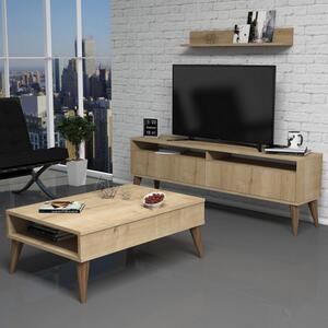 Комплект ТВ шкаф и холна маса Living Best Oak