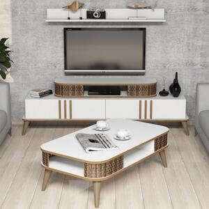 Комплект ТВ шкаф и холна маса Living Eylül Бял