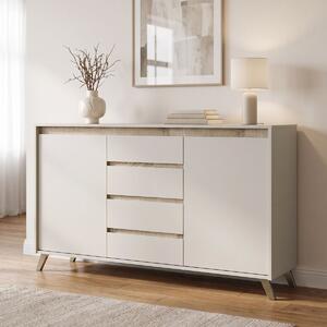 Bufet cu sertare, Belka, Crem, 155x45x93.7 cm
