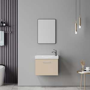 Set mobilier baie inclus lavoar plus masca si dulapior cu oglinda, 2 buc, Renza, Cappuccino, 50x30x42.5 cm