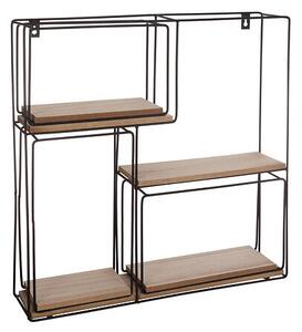 Рафт за стена atmosphera Ally, Метал и MDF, 4 броя