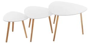 Холна маса atmosphera Mileo, Бял, 3 броя, 34/47/60 cm