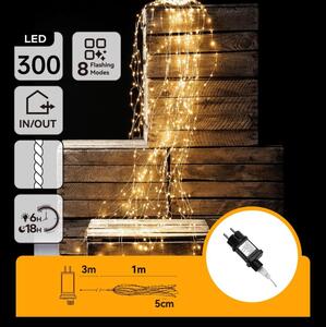Aigostar - LED външна коледна гирлянда 300 x LED/8 режима 4 m IP44 топло бяло