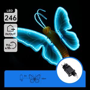 Aigostar - LED Външна коледна декорация 234xLED IP44 синя пеперуда