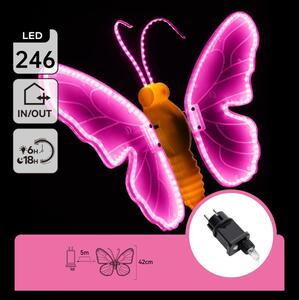 Aigostar - LED външна коледна украса 234xLED IP44 розова пеперуда