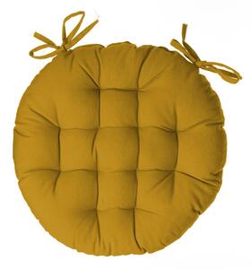 Кръгла възглавница за стол atmosphera Anjali, 38 cm - Охра