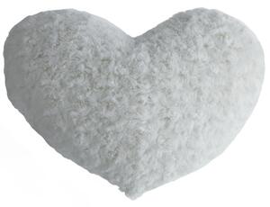 Декоративна възглавница atmosphera Heart, Букле, 28x36 cm - Бял