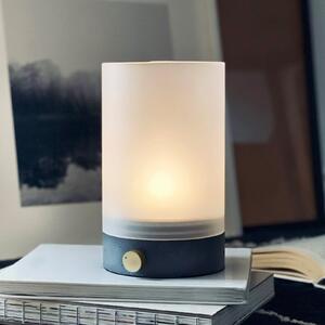 Dyberg Larsen LED акумулаторна настолна лампа Cozy, височина 20,5 см, бетон, Затъмняване, Сив, Дневна/трапезария, Бетон, Дизайн