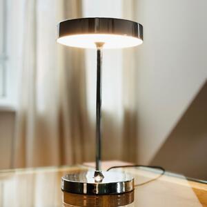 Dyberg Larsen LED настолна лампа Starlight, хром, височина 26 cm, Затъмняване, Металик, Дневна/трапезария, Метал, Дизайн