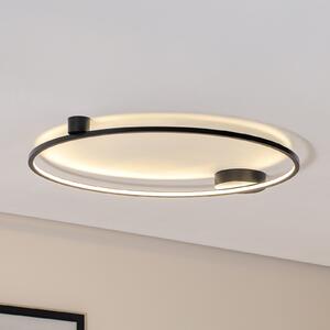 Milagro Lighting LED таванна лампа Saturno, черна, Ø 80 cm, метал, 4000 K, Черен, Дневна/трапезария, Алуминий, Модерен