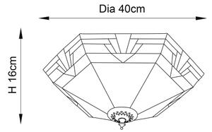 Endon 64284 - Плафон Tiffany NEVADA 2xE27/60W/230V, Ø 40 см