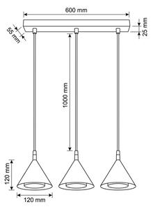 Brilagi - Полилей на кабел CONE TRIPLE 3xGX53/15W/230V златен