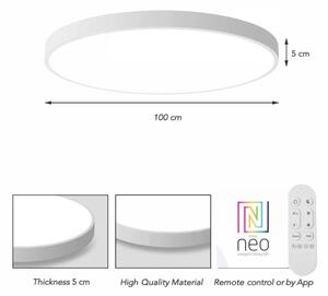 Immax NEO 07316L-LED димируем таванен плафон SEMPLICI 128W/230V Ø100 см Wi-Fi Tuya бял + дистанционно управление