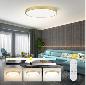 Immax NEO 07311L-LED плафон SEMPLICI, 96W/230V, Ø 80 cm, Wi-Fi Tuya, златист + дистанционно управление, с възможност за димиране