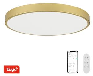 Immax NEO 07312L-LED Димируема таванна лампа SEMPLICI, 128 W / 230 V, диаметър 100 см, Wi‑Fi (Tuya), златна + дистанционно управление