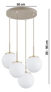Brilagi - Полилей на кабел MILO ECRU 4xE27/60W/230V бежов/златист