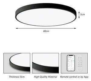 Immax NEO 07313L-LED Димируем таванен LED плафон SEMPLICI 96W/230V pr.80 cm Wi-Fi Tuya черен+дистанционно