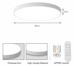 Immax NEO 07315L-LED Димиращ таванен плафон SEMPLICI 96W/230V Ø 80 см Wi-Fi Tuya бял + ДУ