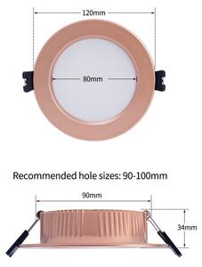 Immax NEO 07330L - LED димируемо вградено таванно осветително тяло DOWN LED/12W/230V Wi-Fi Tuya Ø 12 см розово злато