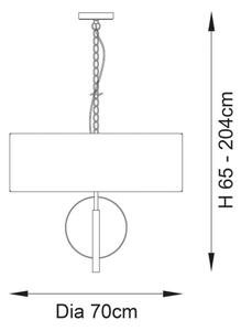 Endon 95223 - Полилей на верига 5xE27/10W/230V Ø 70 cm син/сив