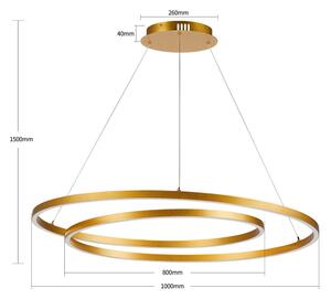 BRILAGI-LED Димируем полилей на кабел TWISTER LED/105W/230V 3000-6000K златист+ДУ
