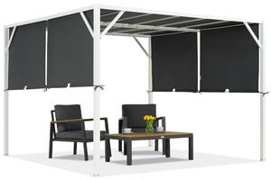 Метална пергола за тераса Santorini 3 x 3 м бяло-антрацит Garden Point
