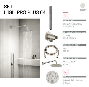 Комплект душ High Pro Plus 04, пита 25 см, инокс