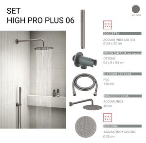 Комплект душ High Pro Plus 06, пита 25 см, сиво