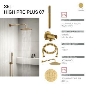 Комплект душ High Pro Plus 07, пита 25 см, злато мат