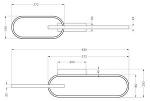 Zuma Line C241145502A - LED плафон RAVON 2xLED/24W/230V черен/златен