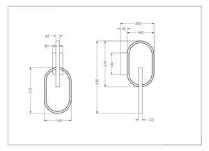 Zuma Line W241145502 - LED стенна лампа RAVON 2xLED/12W/230V черна/златна