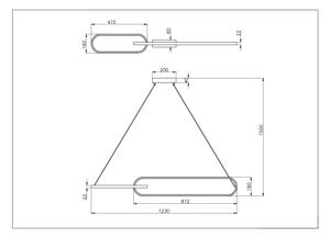 Zuma Line P241145502A - LED полилей на кабел RAVON 2xLED/40W/230V черен/златен