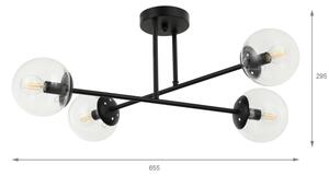Brilagi - Плафонен полилей MALIVA 4xE14/15W/230V черен/прозрачен