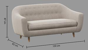 Триместен диван atmosphera Retro, 184x82x87 cm - Сив