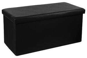 Пейка със съхранение atmosphera Pouffe , MDF, Сгъваем - Черен