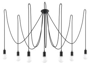 Sollux SL.0372 - Пендел EDISON 7 7xE27/60W/230V паяк черен