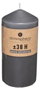 Свещ без аромат atmosphera Hugo, Кръгла, 7x13 cm - Тъмносив
