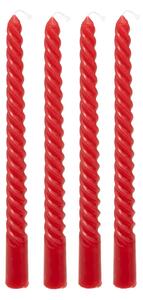 Свещи без аромат atmosphera Hugo, 25 cm, 4 бр - Червен